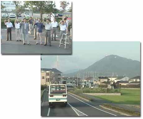 バスから見る愛宕山の風景