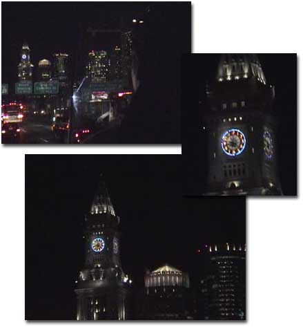 帰りのバスの窓からの夜景